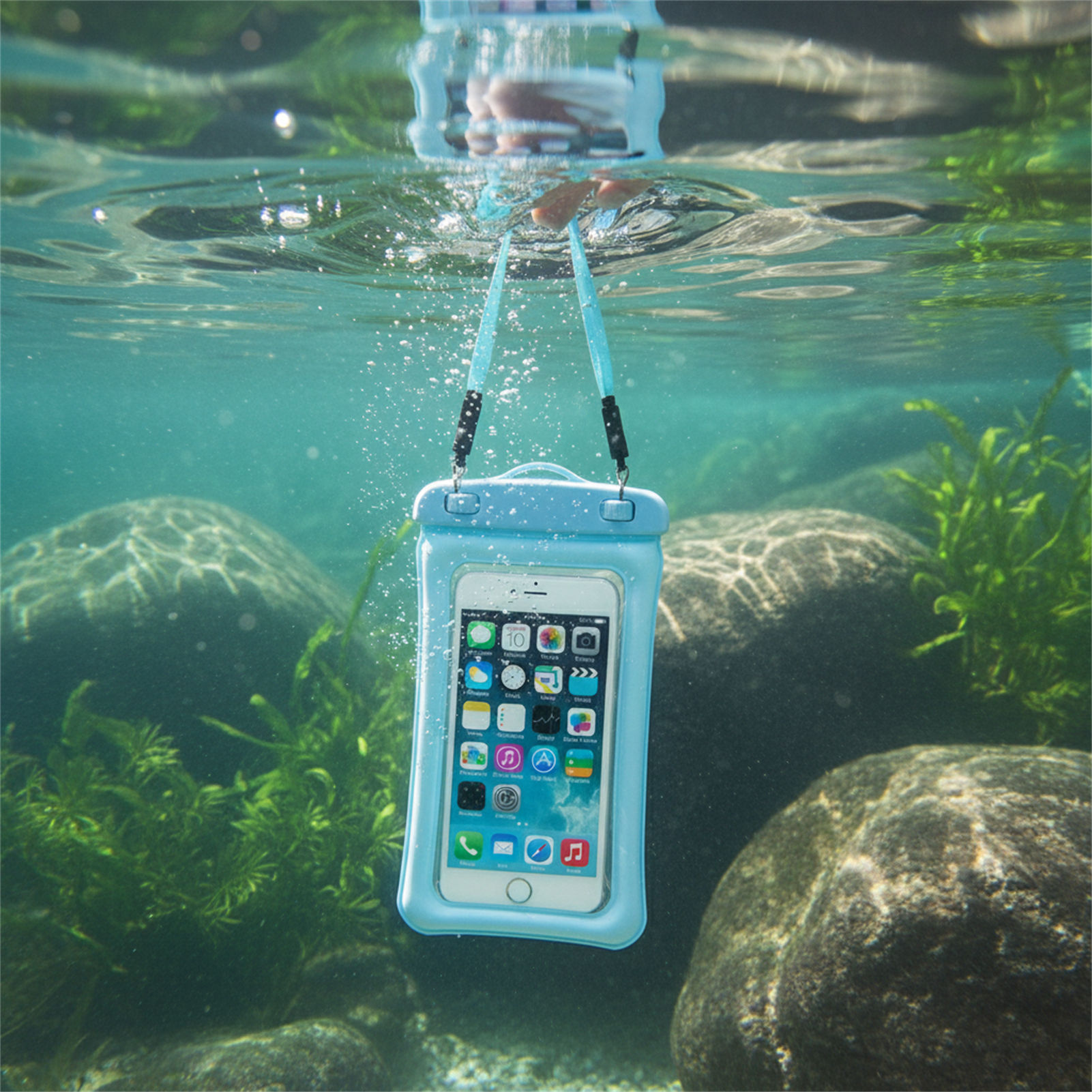 Women Bags Waterproof - Blue Black Waterproof Phone Bag Transparent