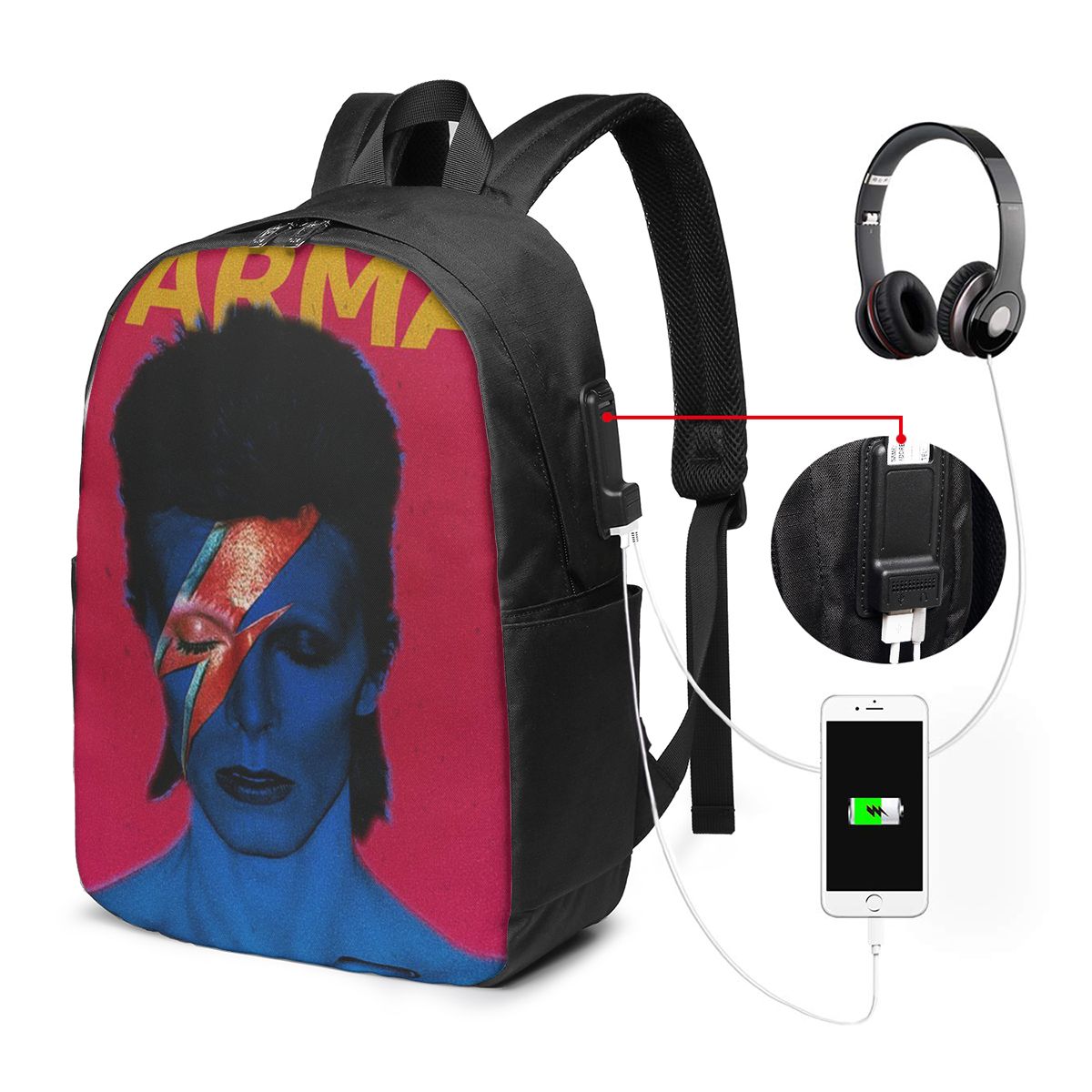 Women'S Bag - Davids Bowied Backpack Travel Notebook Bag