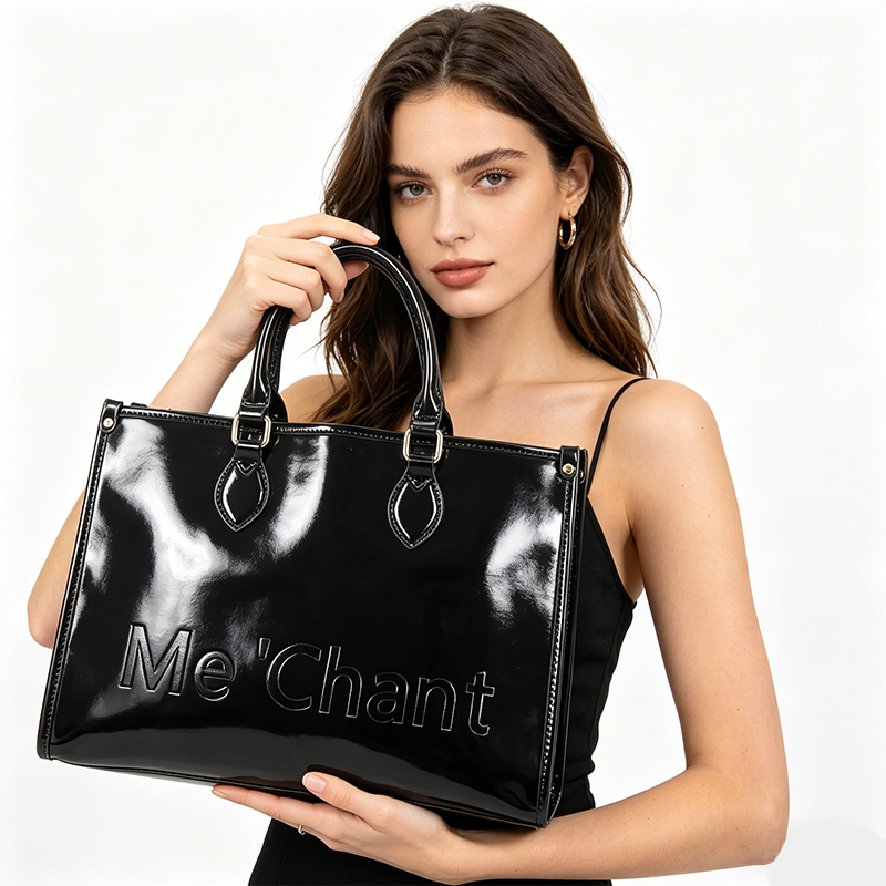 Women Black Glossy Patent PU L - đánh giá và giá Top Handle Structured