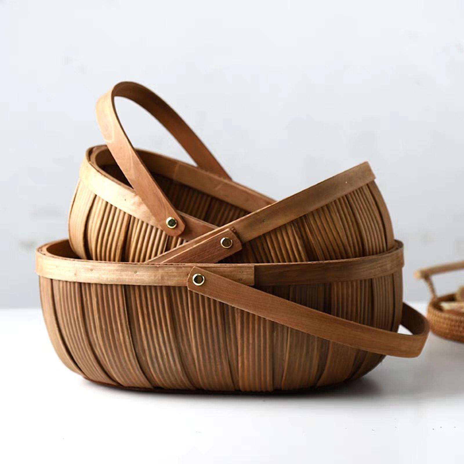 Wood Chip Picnic Basket with H - đánh giá và giá Basket Bag Wicker