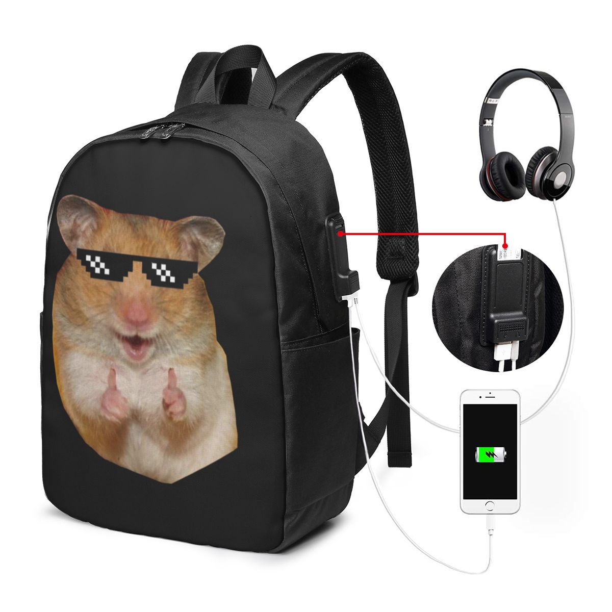Funny Hamster Backpack Travel  - đánh giá và giá Women'S Bag