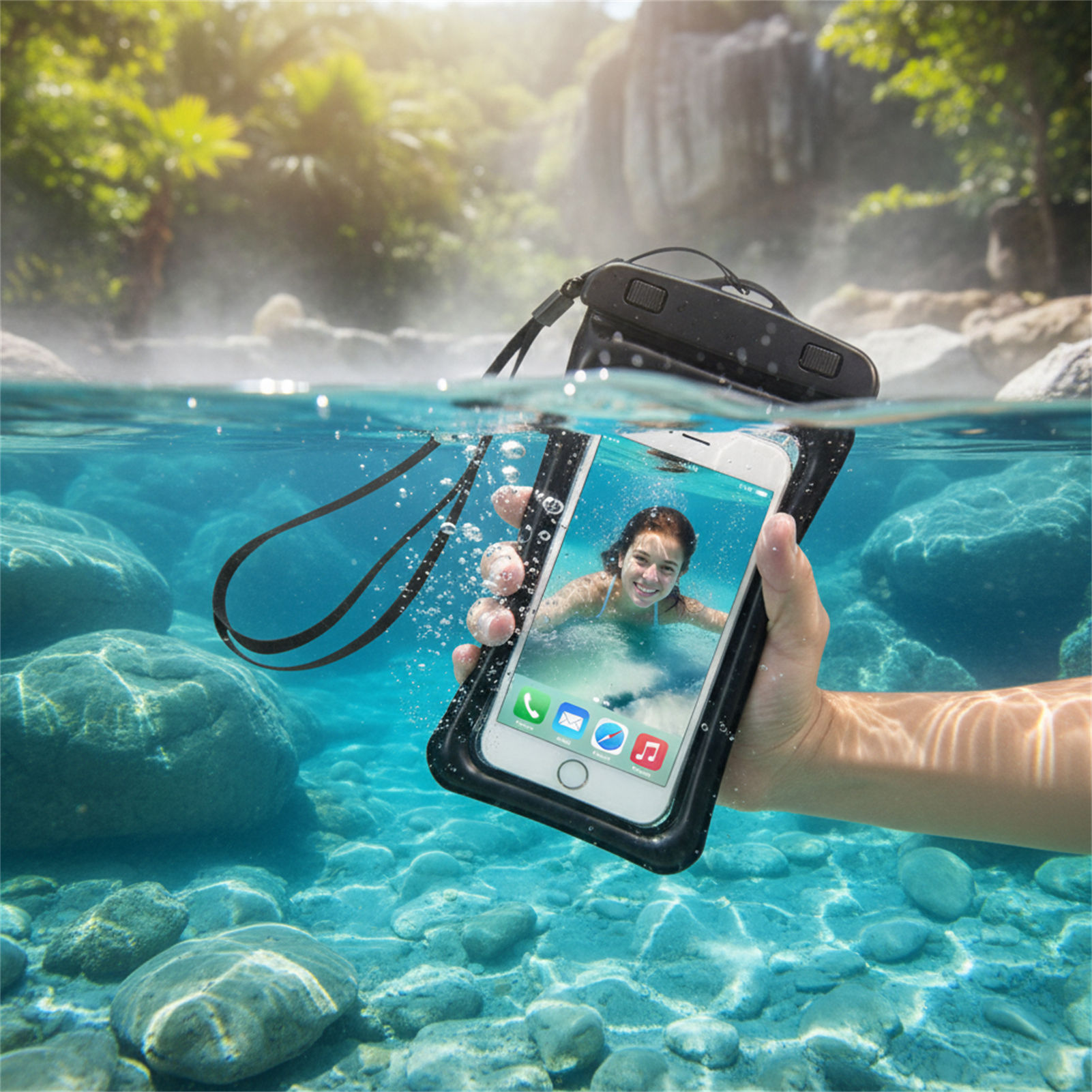 Blue Black Waterproof Phone Ba - đánh giá và giá Women Bags Waterproof