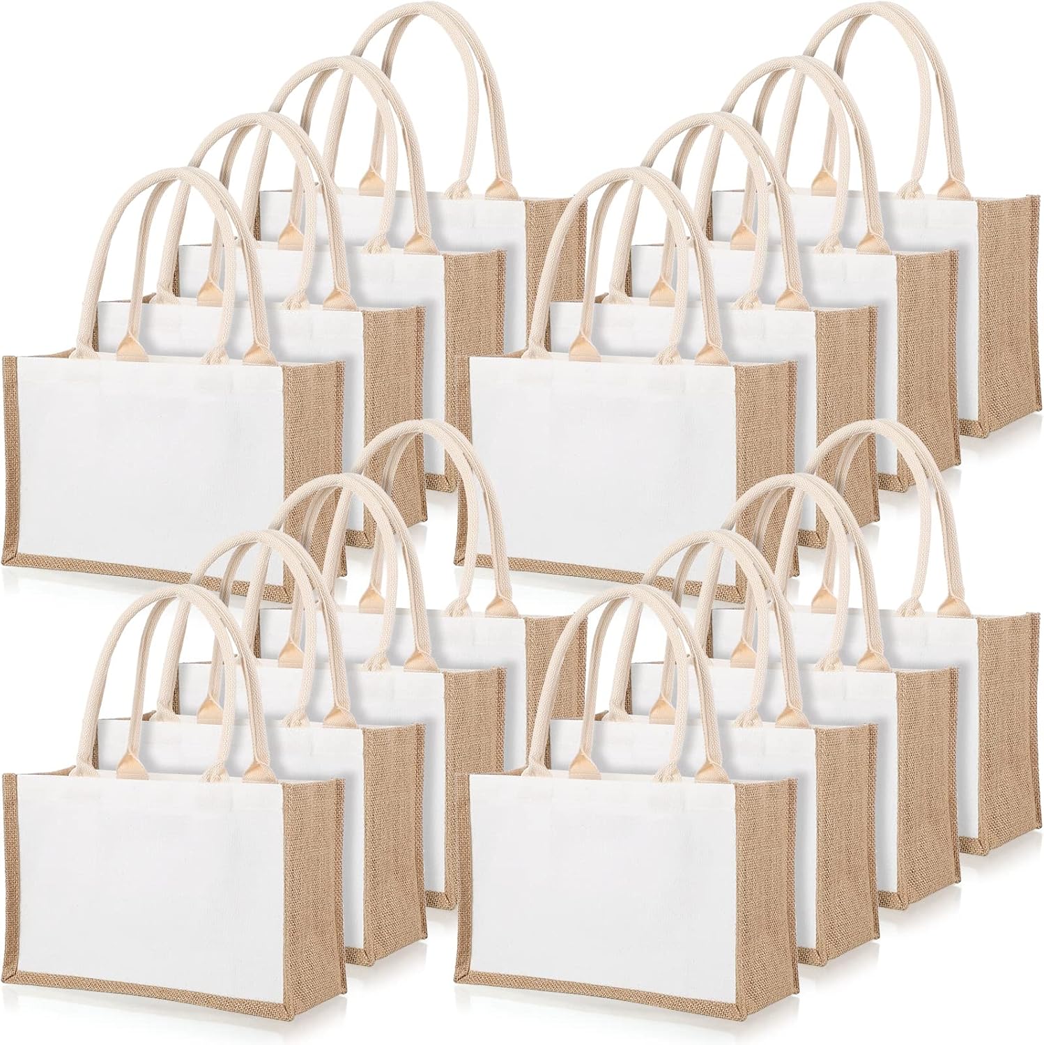 16 Pack Burlap Tote Bags Jute  - đánh giá và giá Women Bags For Eid