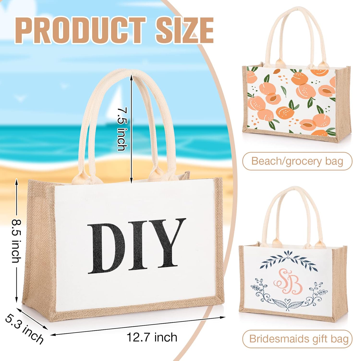 16 Pack Burlap Tote Bags Jute  - đánh giá và giá Women Bags For Eid