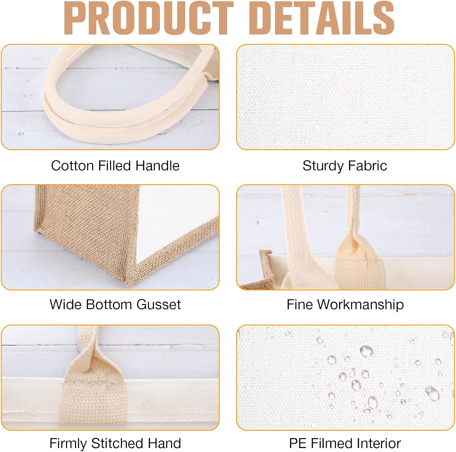 16 Pack Burlap Tote Bags Jute  - đánh giá và giá Women Bags For Eid