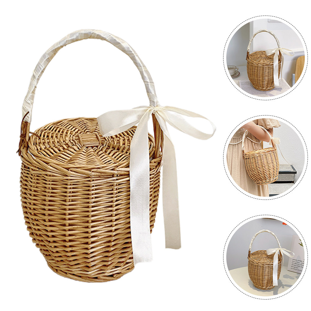 French Style Woven Handheld Pi - đánh giá và giá Basket Bag Wicker