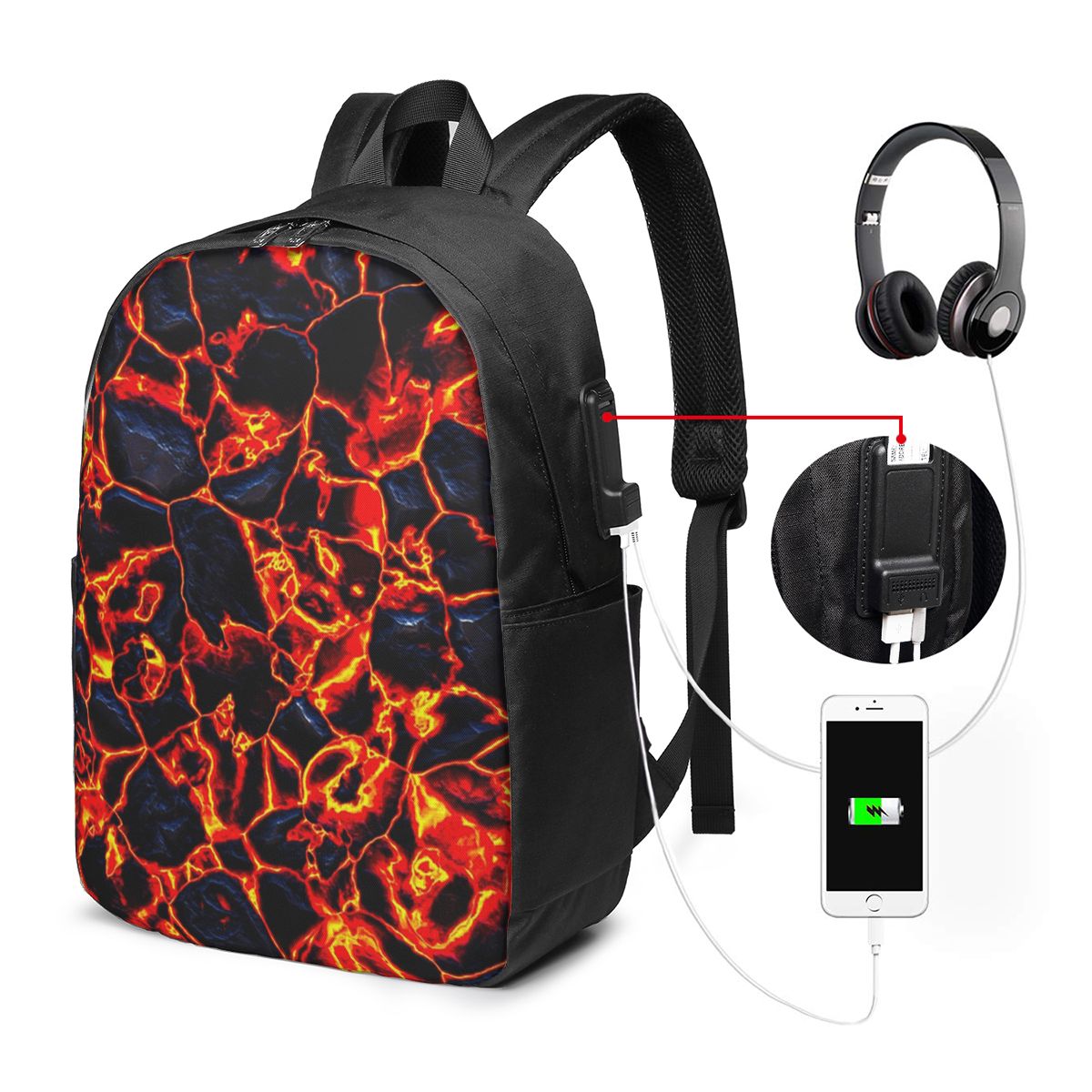Magma Volcano Lava Fire Backpa - đánh giá và giá Women'S Bag