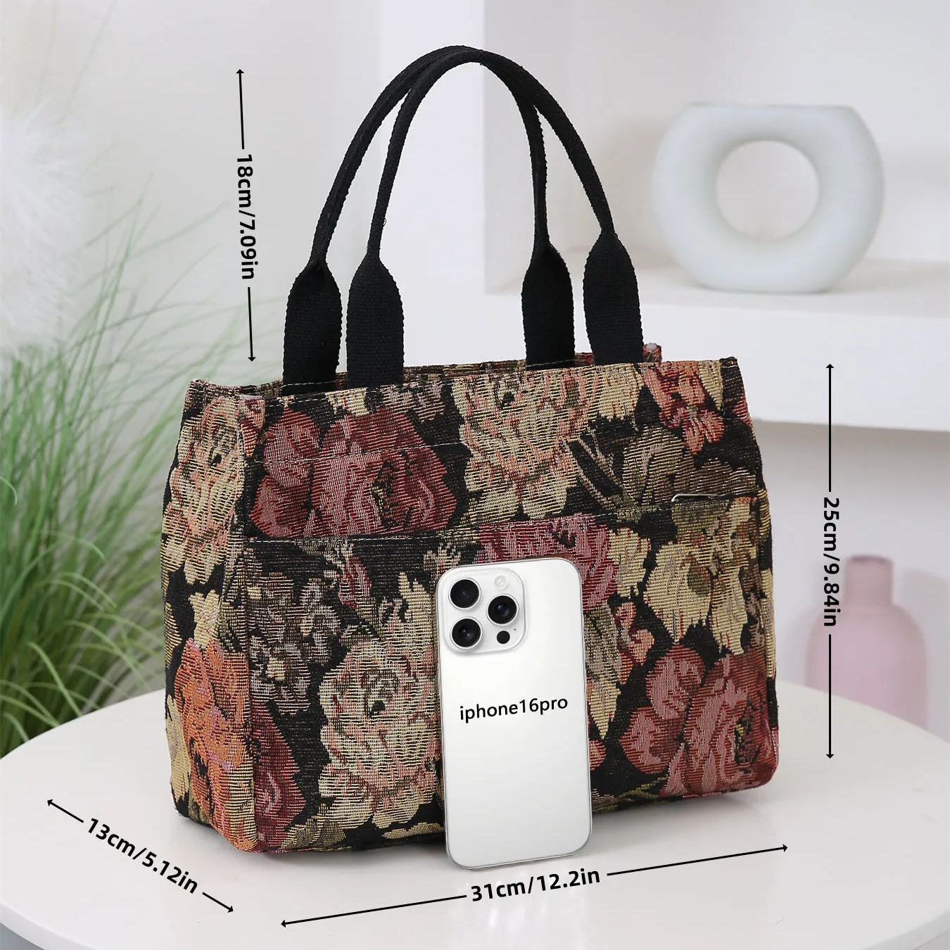 Floral Print Women's Tote Bag, - đánh giá và giá Women Bags Offers