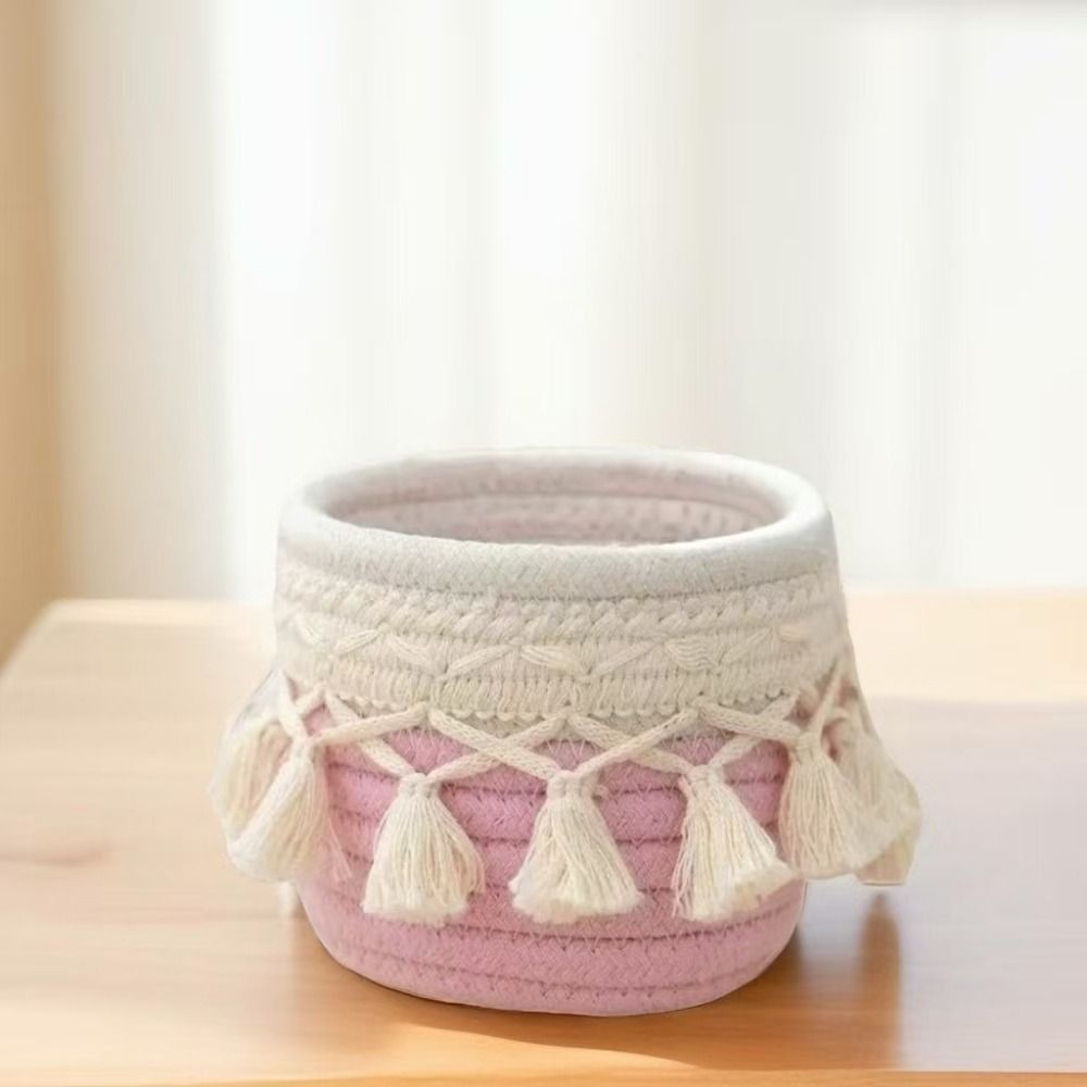 Tassels Desktop Storage Basket - đánh giá và giá Basket Bag Wicker