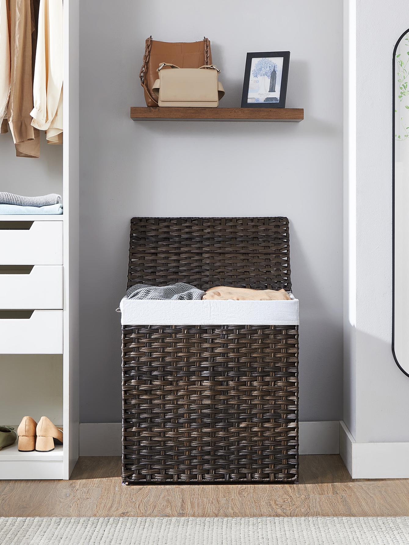 110L Double Laundry Hamper Wit - đánh giá và giá Basket Bag Wicker