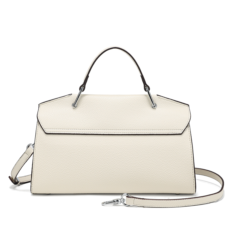 Women Off White Pebbled Leathe - đánh giá và giá Top Handle Structured