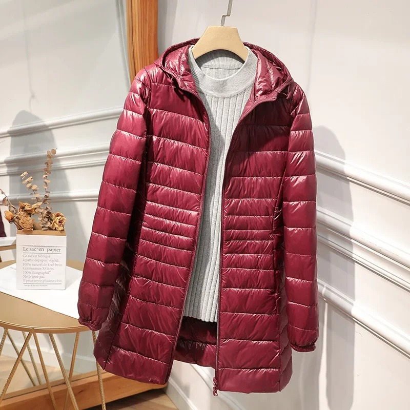 Female Long Down Jacket Light  - đánh giá và giá Women Bags Office