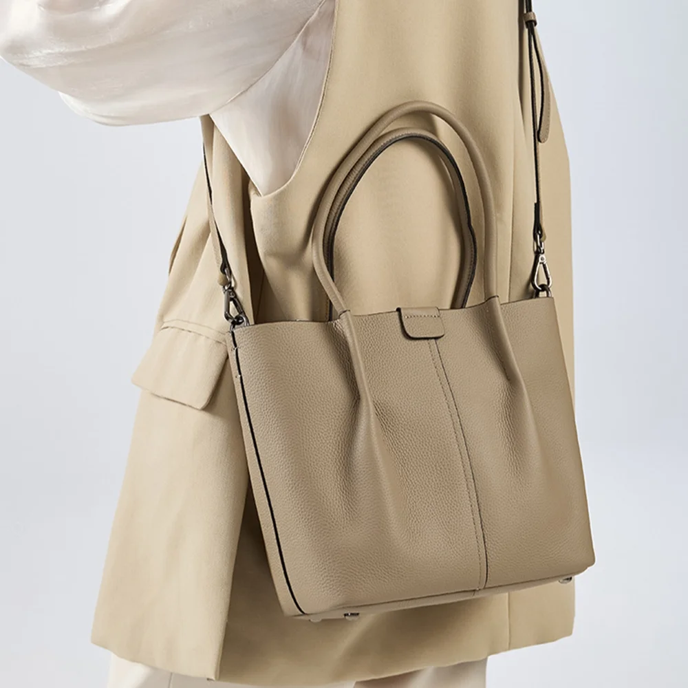 Textured Genuine Leather Handb - đánh giá và giá Top Handle Structured