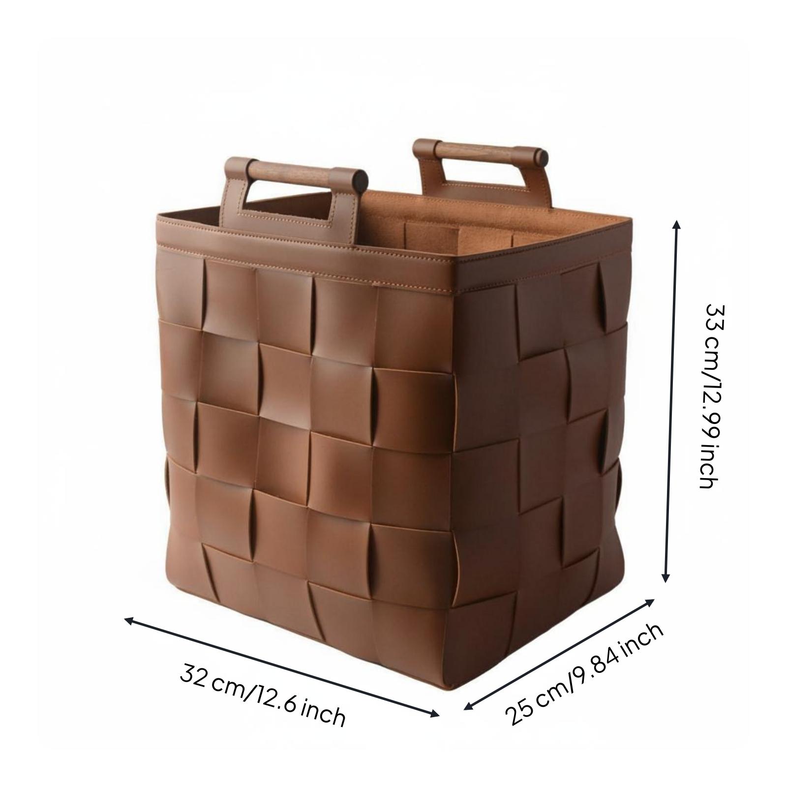 Woven Leather Basket Rigid Str - đánh giá và giá Top Handle Structured