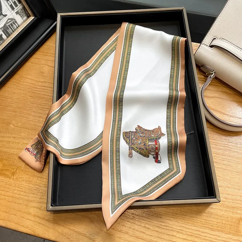 Retro Print Skinny Silk Scarfs - đánh giá và giá Women Bags Office