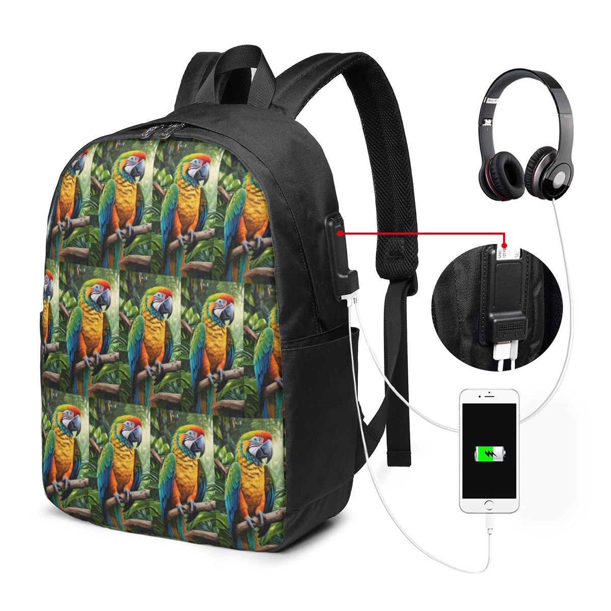 Cute Macaw Parrots Backpack Tr - đánh giá và giá Women'S Bag