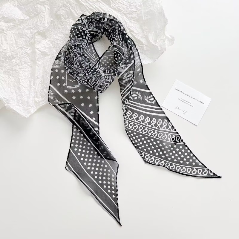 Vintage Printed Chiffon Scarf  - đánh giá và giá Women Bags Office