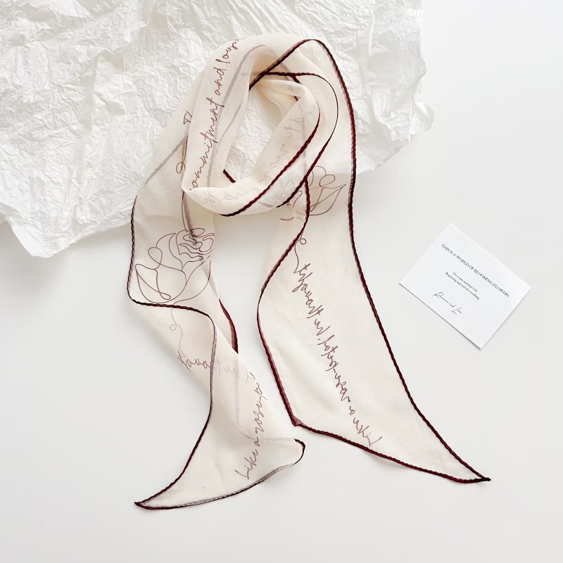 Vintage Printed Chiffon Scarf  - đánh giá và giá Women Bags Office