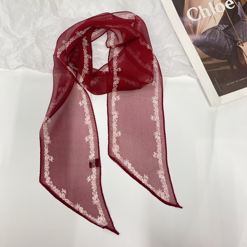 Vintage Printed Chiffon Scarf  - đánh giá và giá Women Bags Office