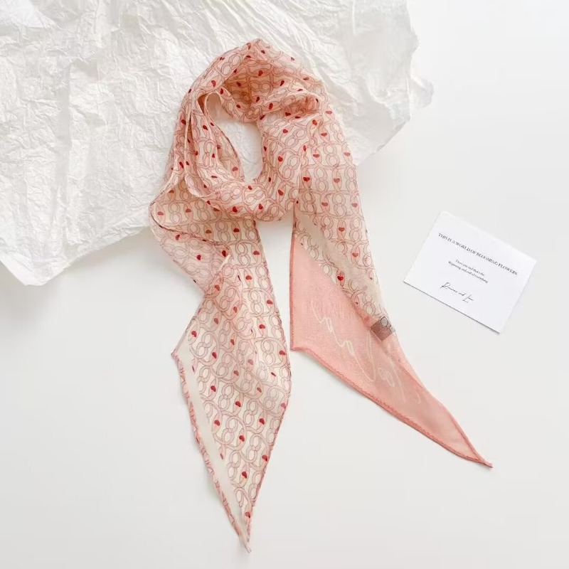 Vintage Printed Chiffon Scarf  - đánh giá và giá Women Bags Office