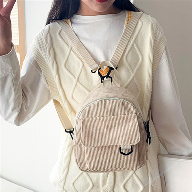 Solid Color Mini Backpack Cord - đánh giá và giá Mini Backpack Women